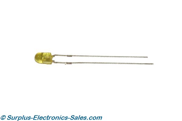 Yellow LED, Clear Yellow Lens, 3mm - Click Image to Close